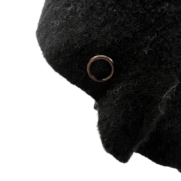 DOLCEZZA Italy poncho cape one size wool blend zip up black gray cream - Picture 6 of 7